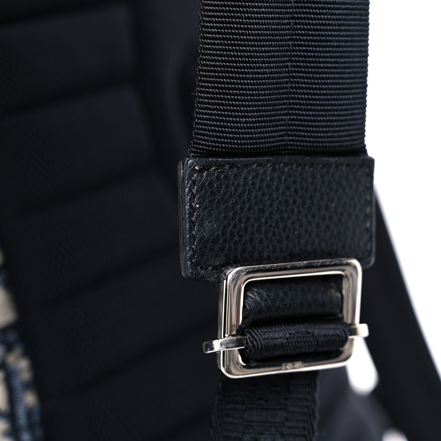 Oblique Calfskin Rider Backpack Beige Black