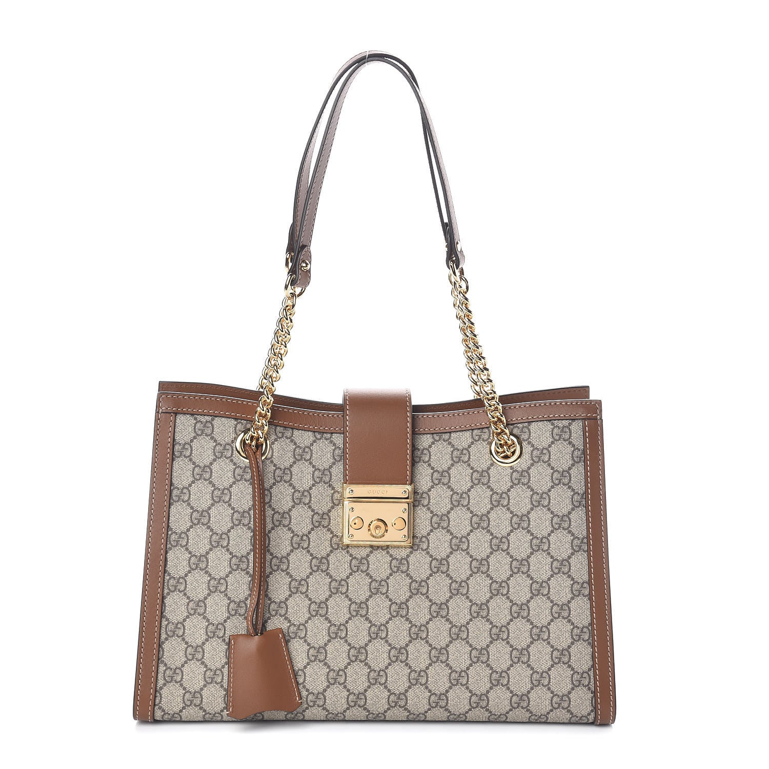 Gucci GG Supreme Monogram Medium Padlock Tote Beige Cuir 1 of 9