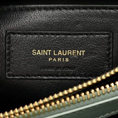 Saint Laurent Suede Calfskin Y Quilted Monogram Small Loulou Chain Satchel Vert Opaline 6 of 10