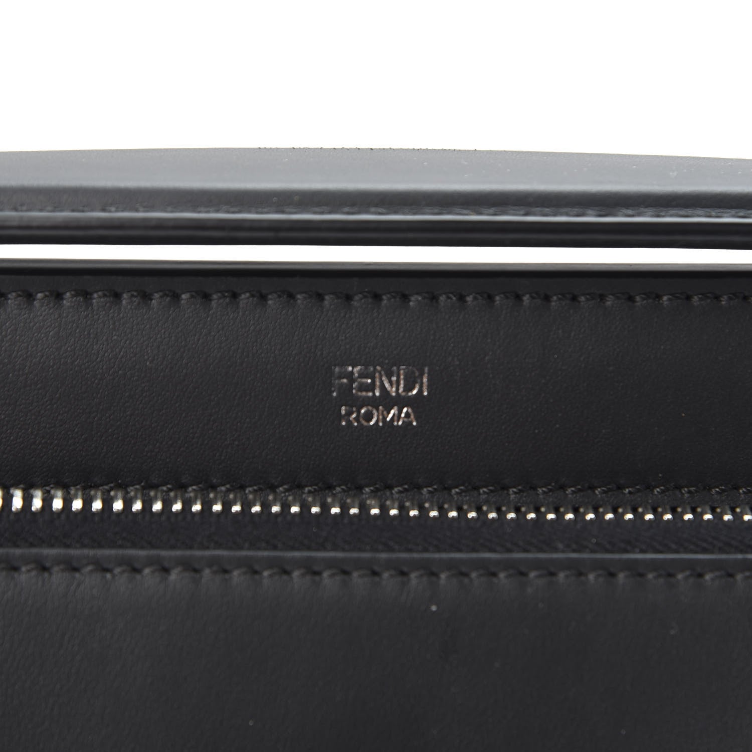 Fendi Vitello Baltico Dolce Shiny Nappa Lace Up DotCom Satchel Black Blue 9 of 10