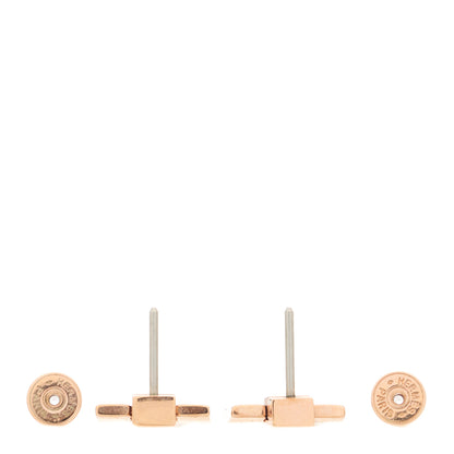 Hermes Rose Gold Lacquer Eileen Earrings White 3 of 4