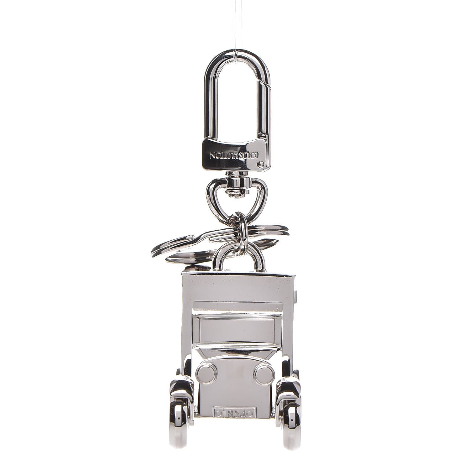 Louis Vuitton Travel Stamp Truck Bag Charm Key Holder Silver 4 of 7