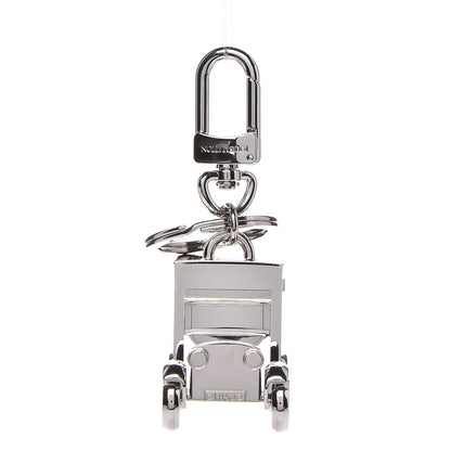 Louis Vuitton Travel Stamp Truck Bag Charm Key Holder Silver 4 of 7