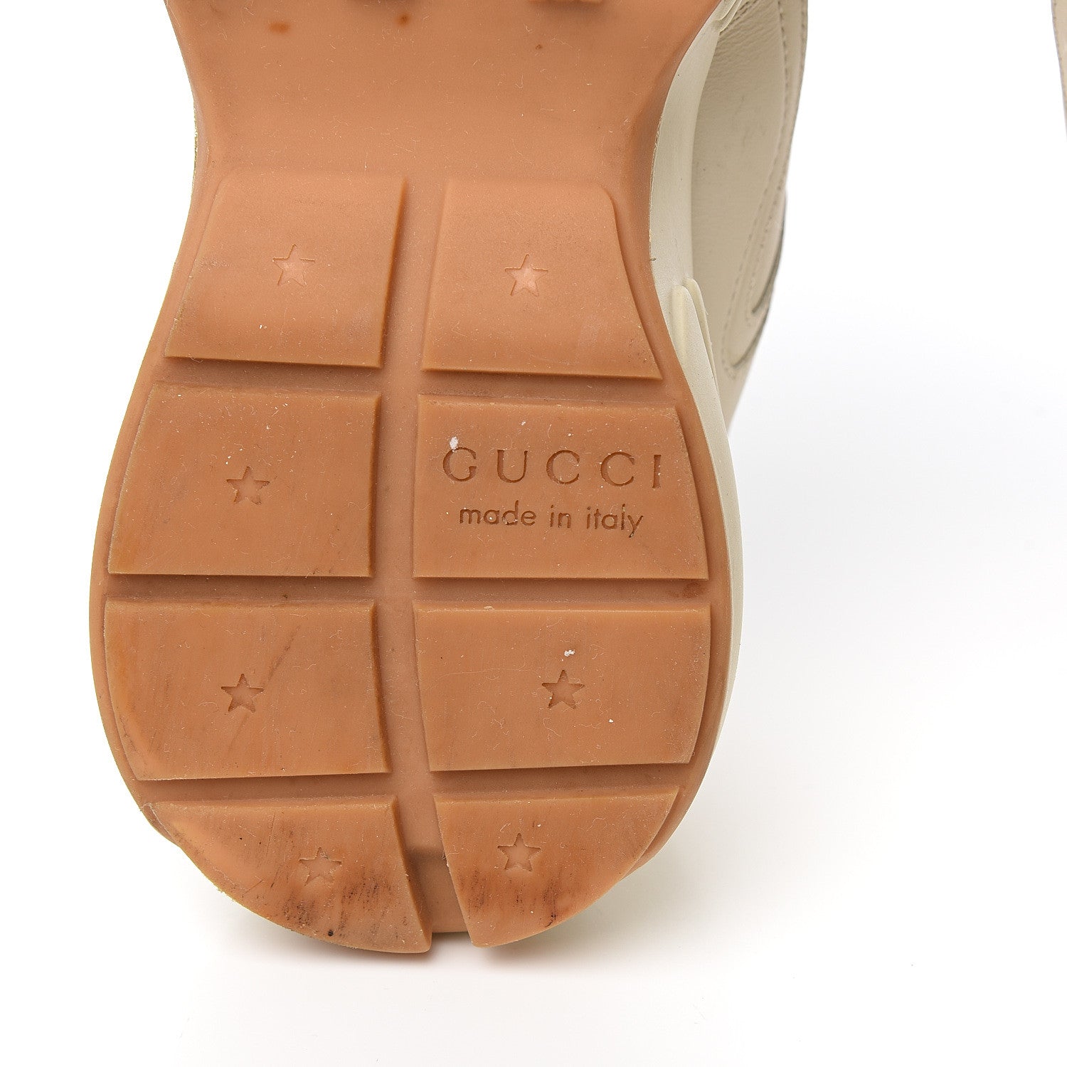Gucci Calfskin Glitter Game Logo Womens Rhyton Sneakers 37 Mystic White 6 of 11