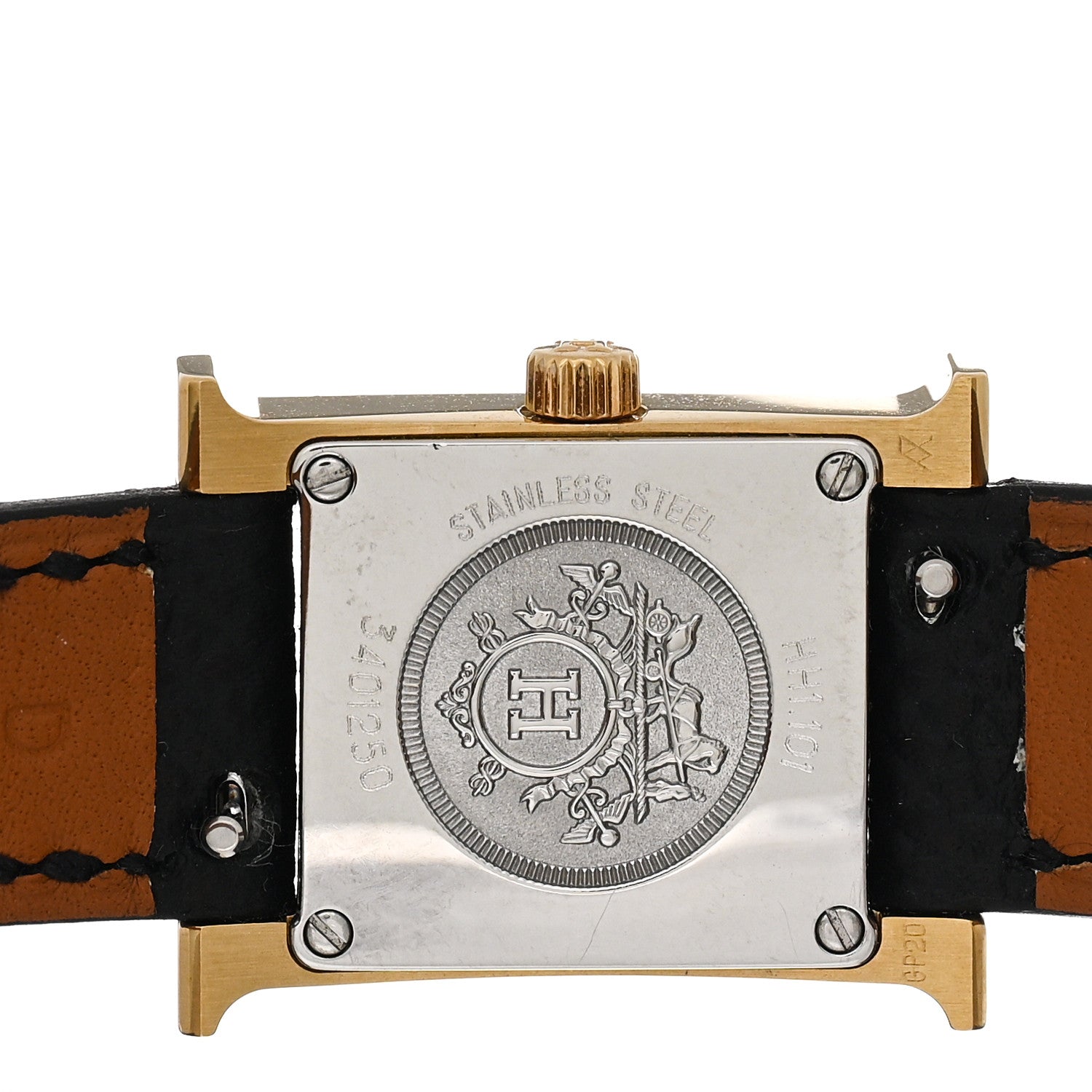 Hermes Stainless Steel Epsom 17.2mm Heure H Hour Quartz Watch Noir 4 of 5