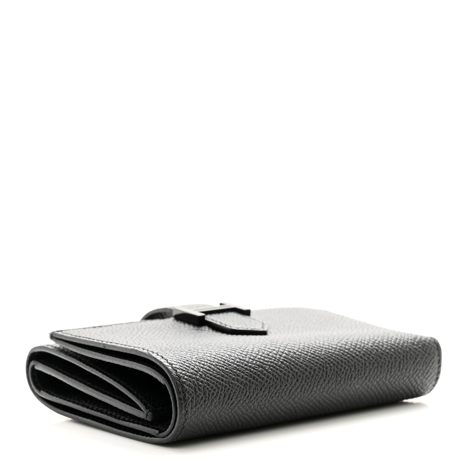 Hermes Epsom Tri-Fold Compact Monochrome Bearn Wallet Black 4 of 7