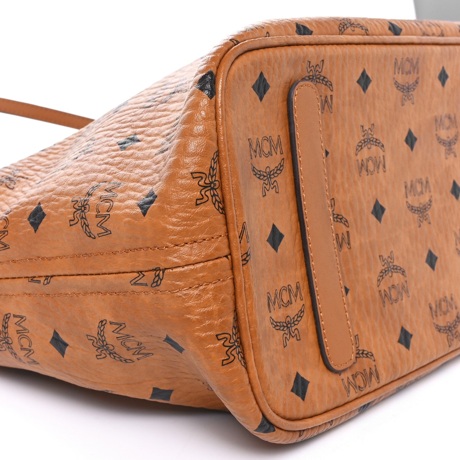 MCM Visetos Medium Reversible Shopper Tote Cognac 9 of 10