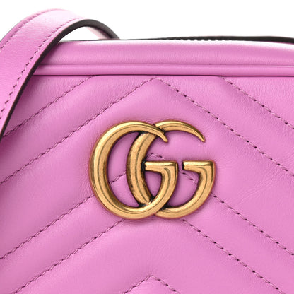 Gucci Calfskin Matelasse Mini GG Marmont Chain Shoulder Bag Candy Mousse 10 of 11