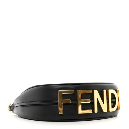 Fendi Vitello Grace Matte Small Fendigraphy Hobo Bag Black 4 of 9
