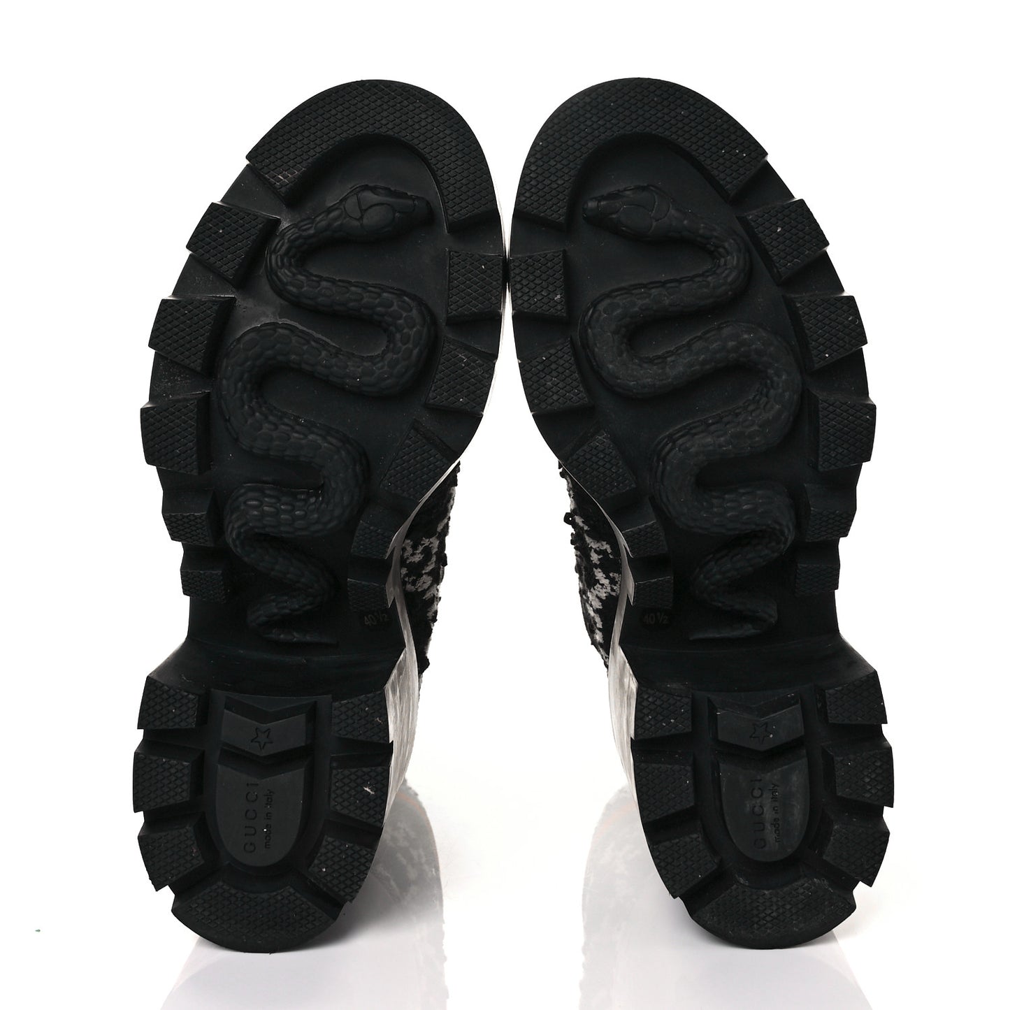 Tweed GG Monogram Lace Up Combat Ankle Boots 40.5 Black