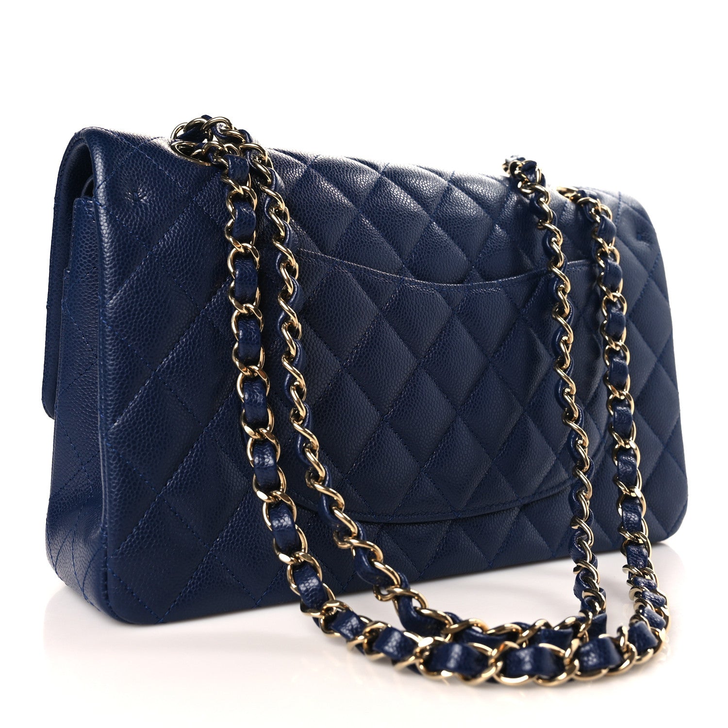 Chanel Caviar Quilted Medium Double Flap Navy 3 of 8