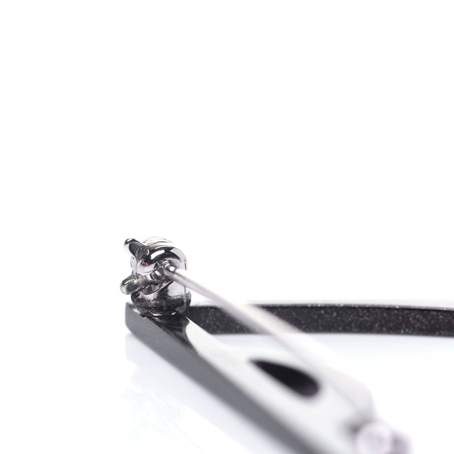 Saint Laurent Metal Deconstructed Monogram Brooch Blue Black 5 of 9