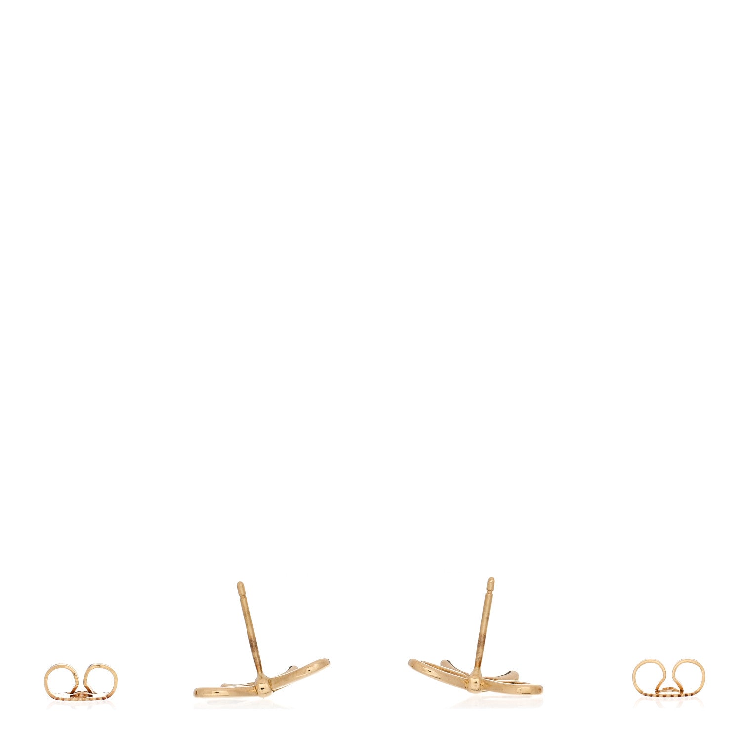 Tiffany 18K Yellow Gold Bow Earrings 3 of 5