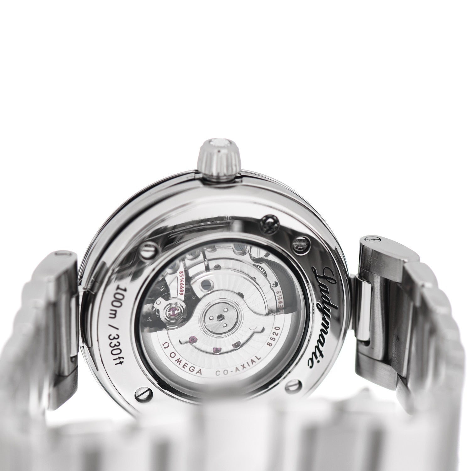 Omega Stainless Steel Diamond Pave Bezel 34mm De-Ville Ladymatic Co-Axial Automatic Watch Black 425.35.34.20.51.001 4 of 5