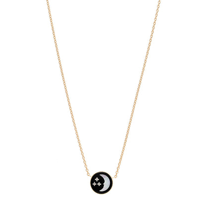 Christian Dior 18K Yellow Gold Diamond Black Onyx Mother of Pearl Rose Celeste Pendant Necklace 1 of 7