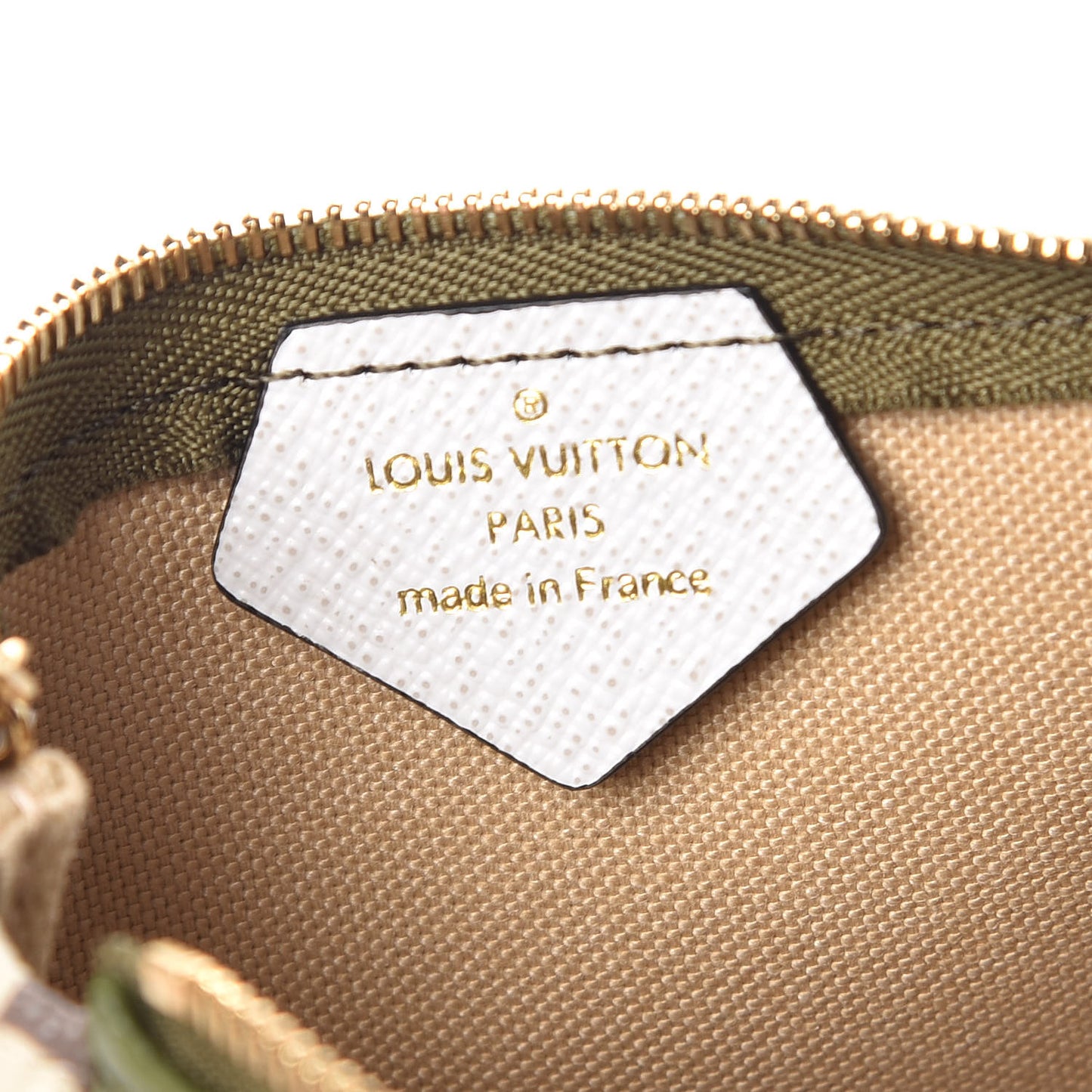 Monogram Giant Micro Pochette Accessories Kaki White