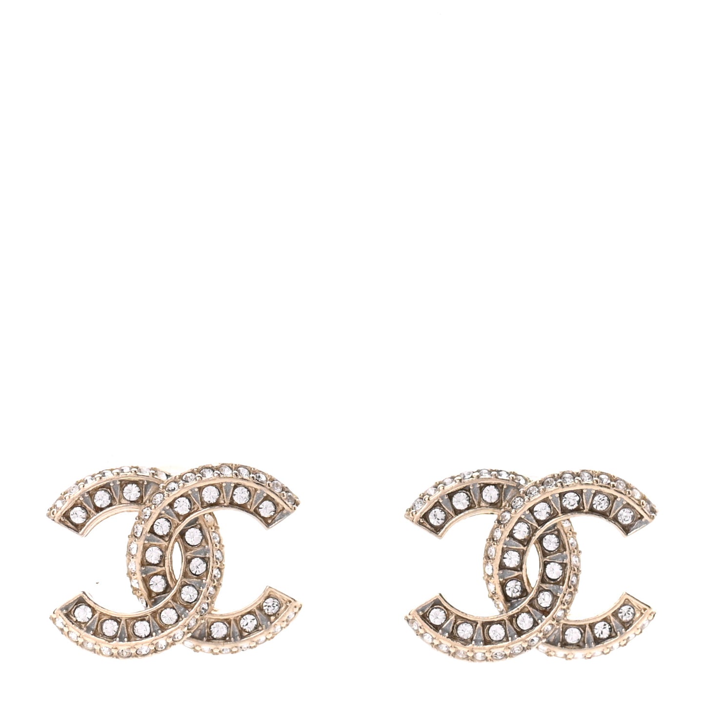 Crystal Timeless CC Earrings Light Gold