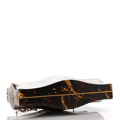Bottega Veneta Spazzolato Calfskin Chain Clutch Gold Marble 4 of 9