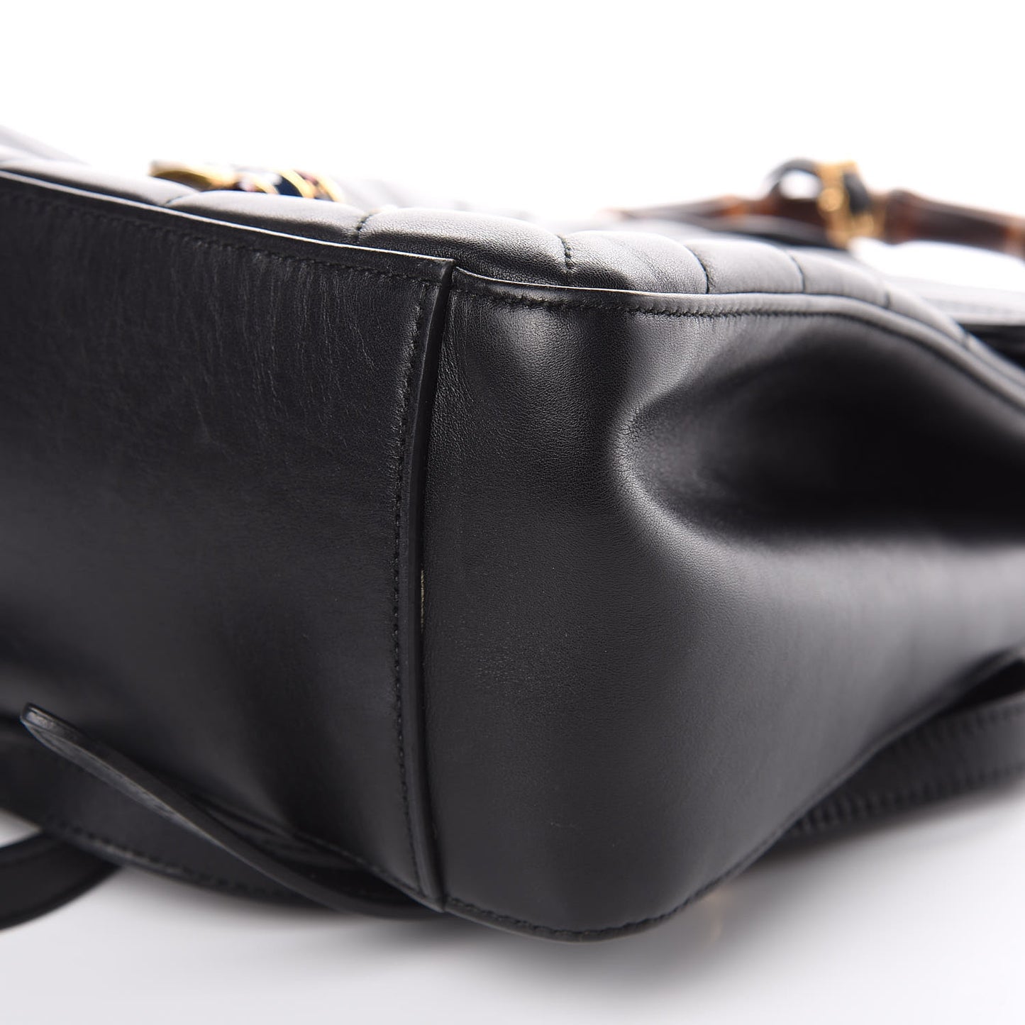 Calfskin Bamboo Trapuntata Queen Margaret Backpack Black