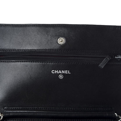 Chanel Lambskin Quilted Wallet On Chain WOC Black 6 of 11