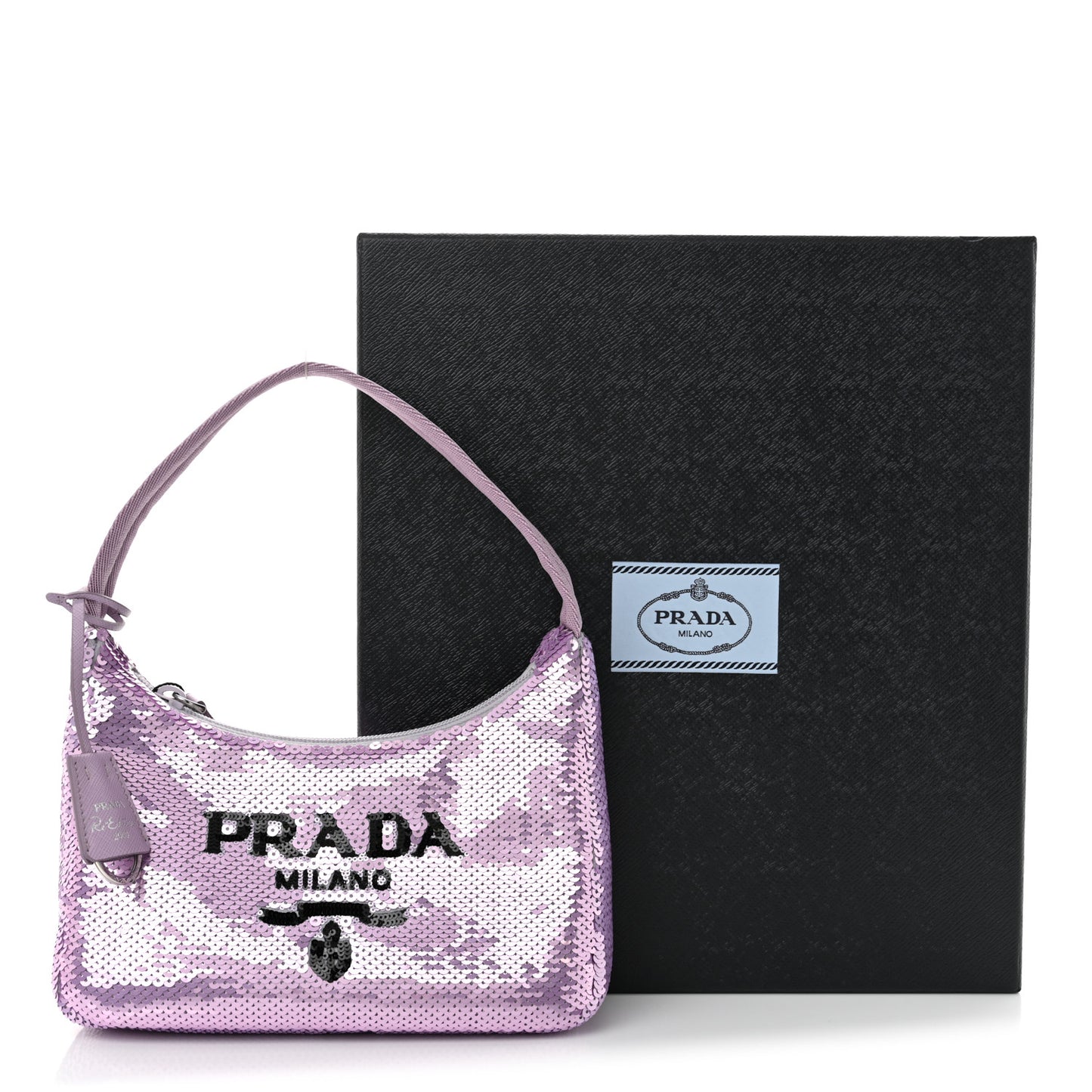 Paillettes Sequin Mini Re-Edition 2000 Bag Lilium Black
