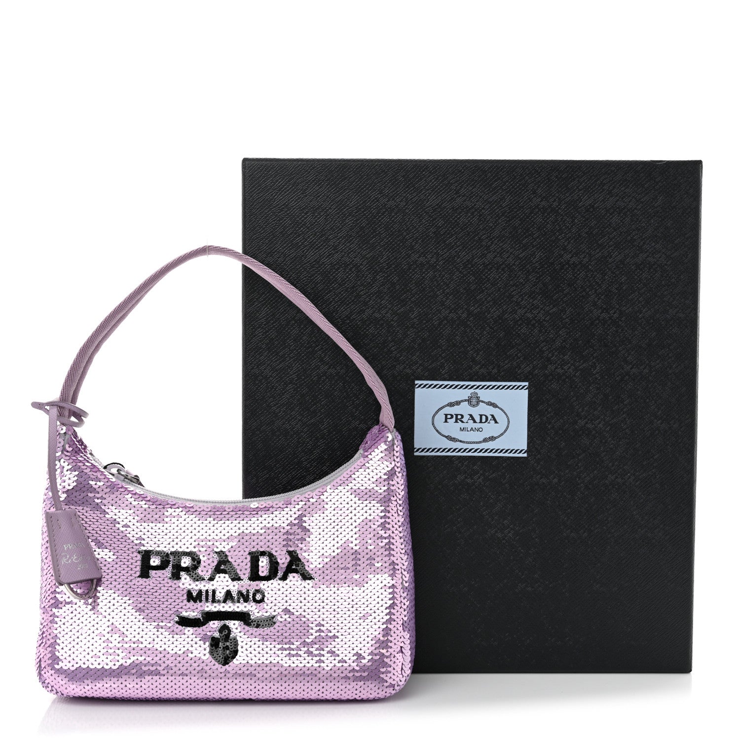 Prada Paillettes Sequin Mini Re-Edition 2000 Bag Lilium Black 11 of 11