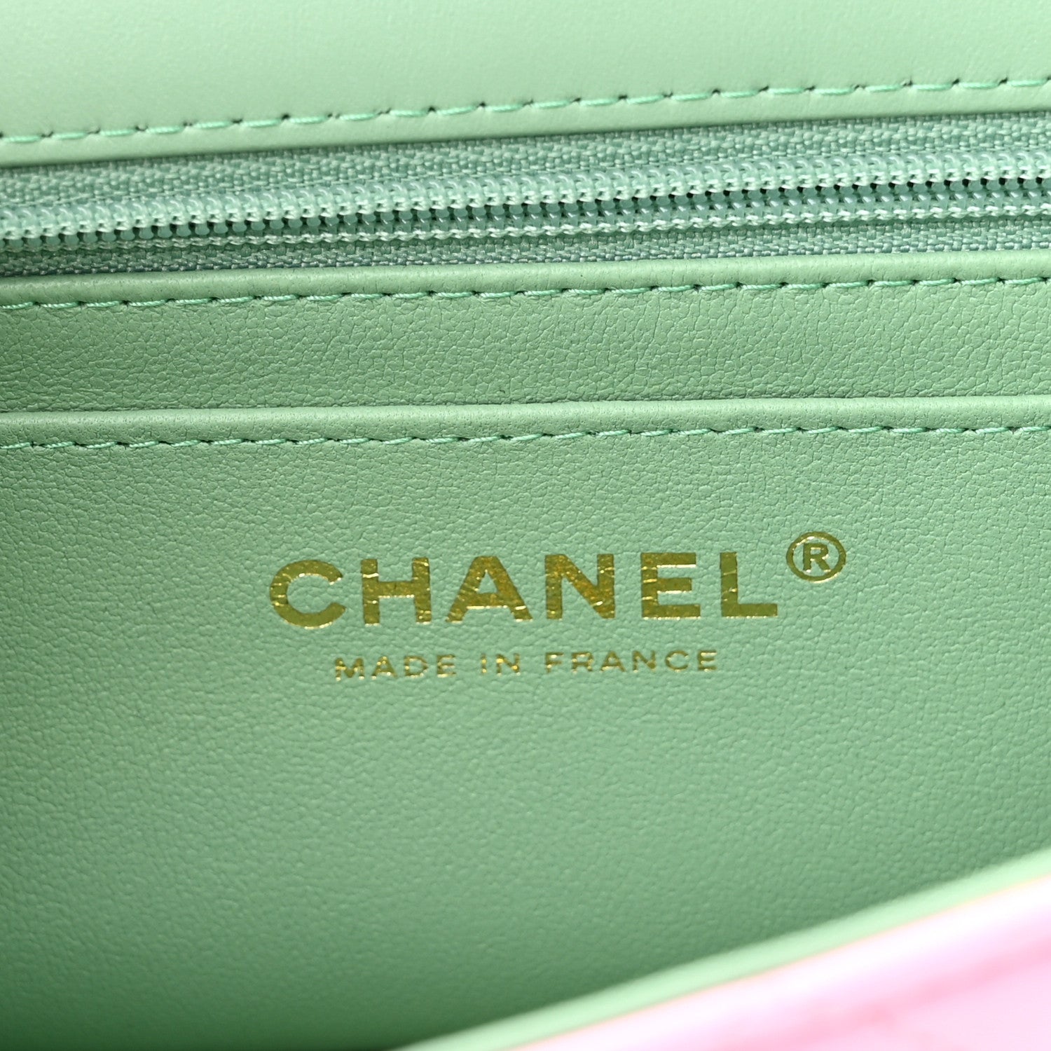 Chanel Lambskin Quilted Mini Top Handle Rectangular Flap Lilac Light Green 6 of 11