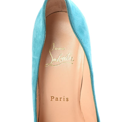 Christian Louboutin Suede Daffodile 160 Pumps 37.5 Turquoise 8 of 9