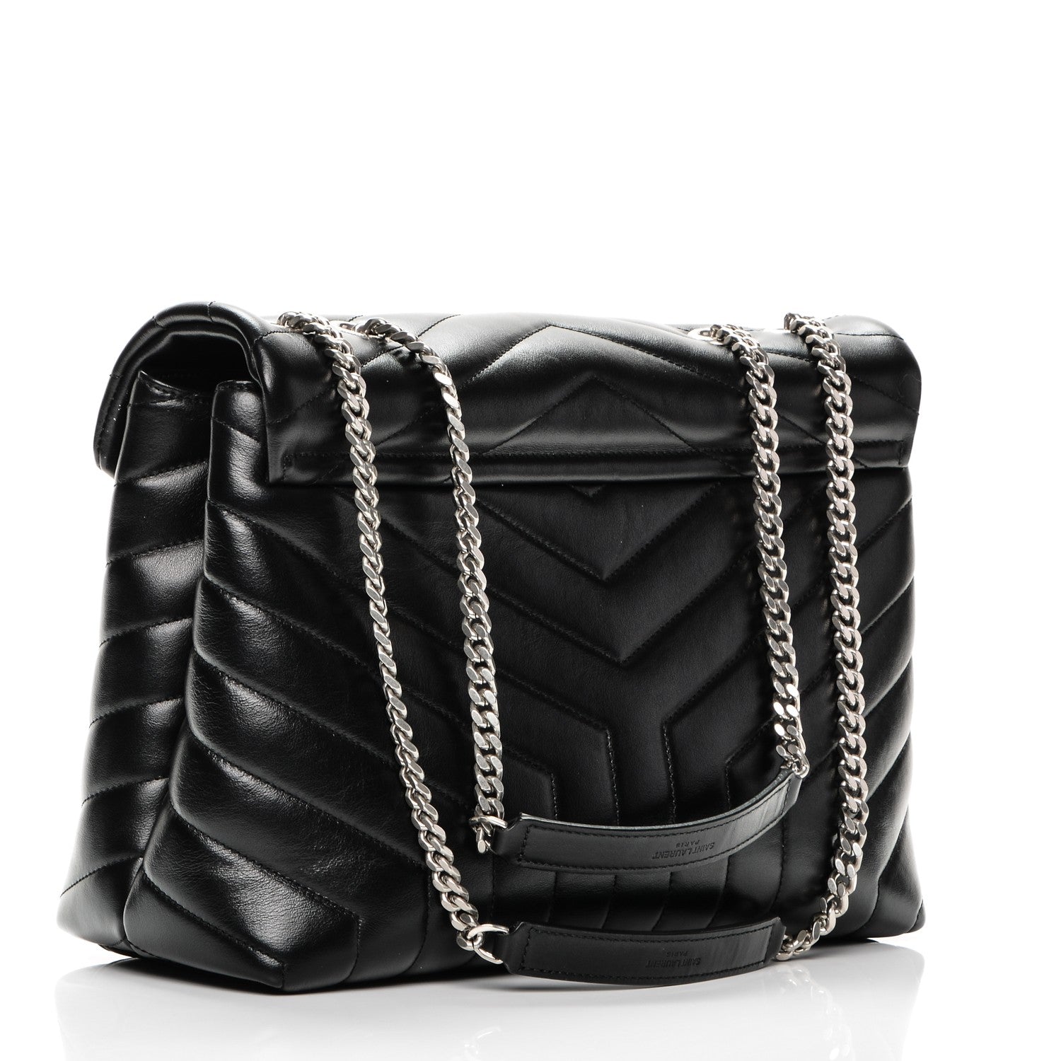 Saint Laurent Calfskin Y Quilted Monogram Medium Loulou Chain Satchel Black 3 of 7