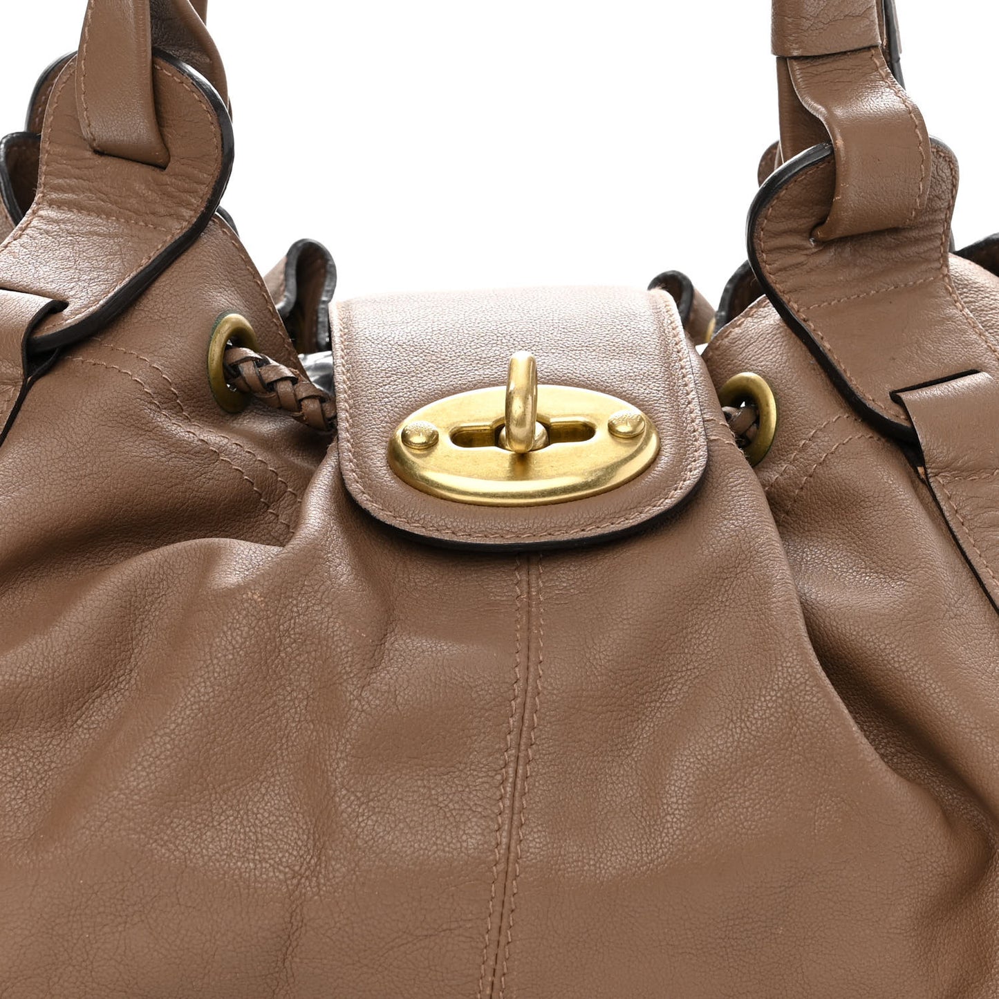Soft Goatskin Agyness Satchel Brown