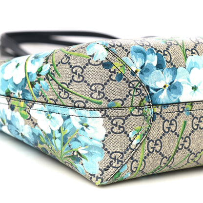 Gucci GG Supreme Monogram Blooms Medium Reversible Tote Beige Blue Navy 10 of 11