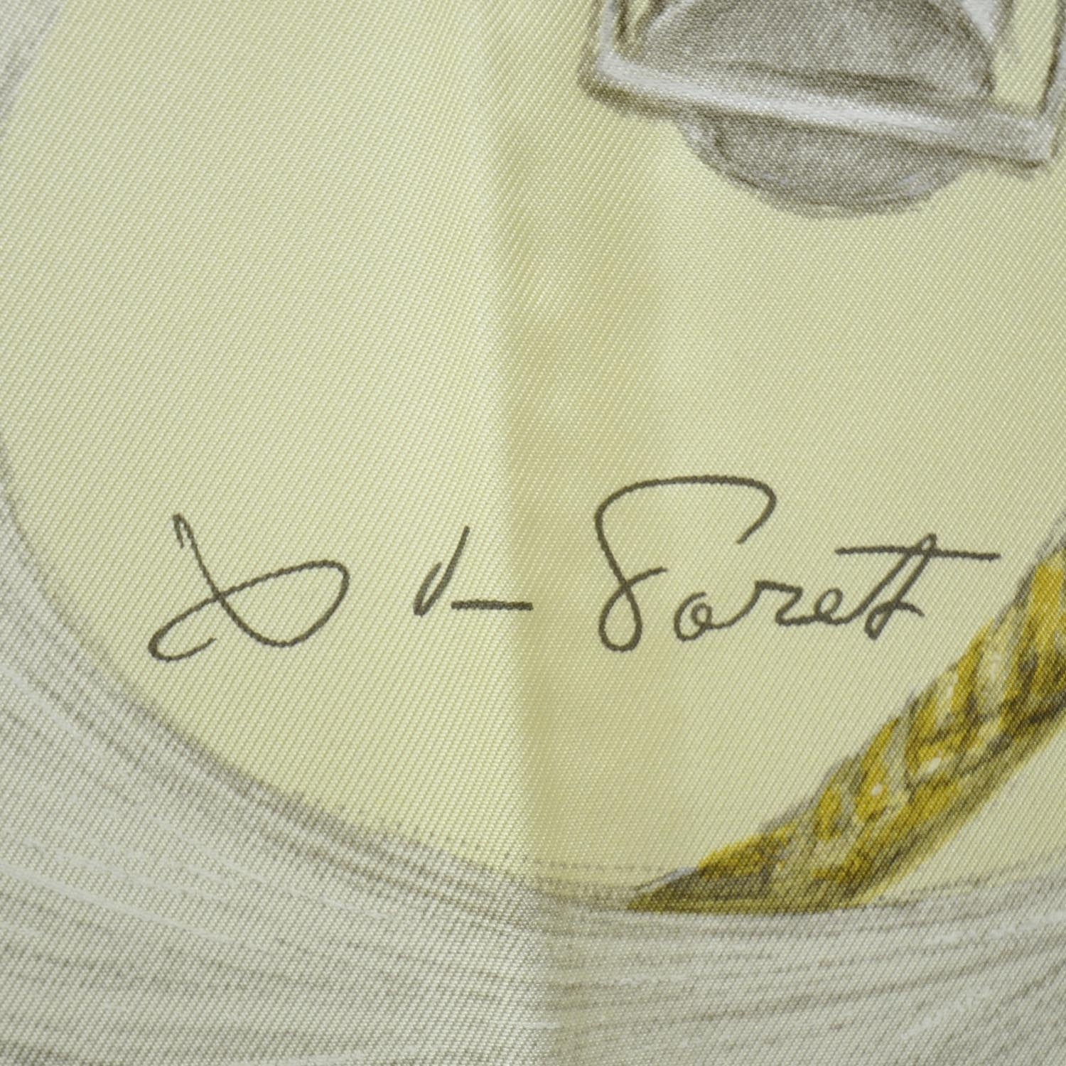 Hermes Silk A Propos de Bottes Scarf 90 Jaune 6 of 8