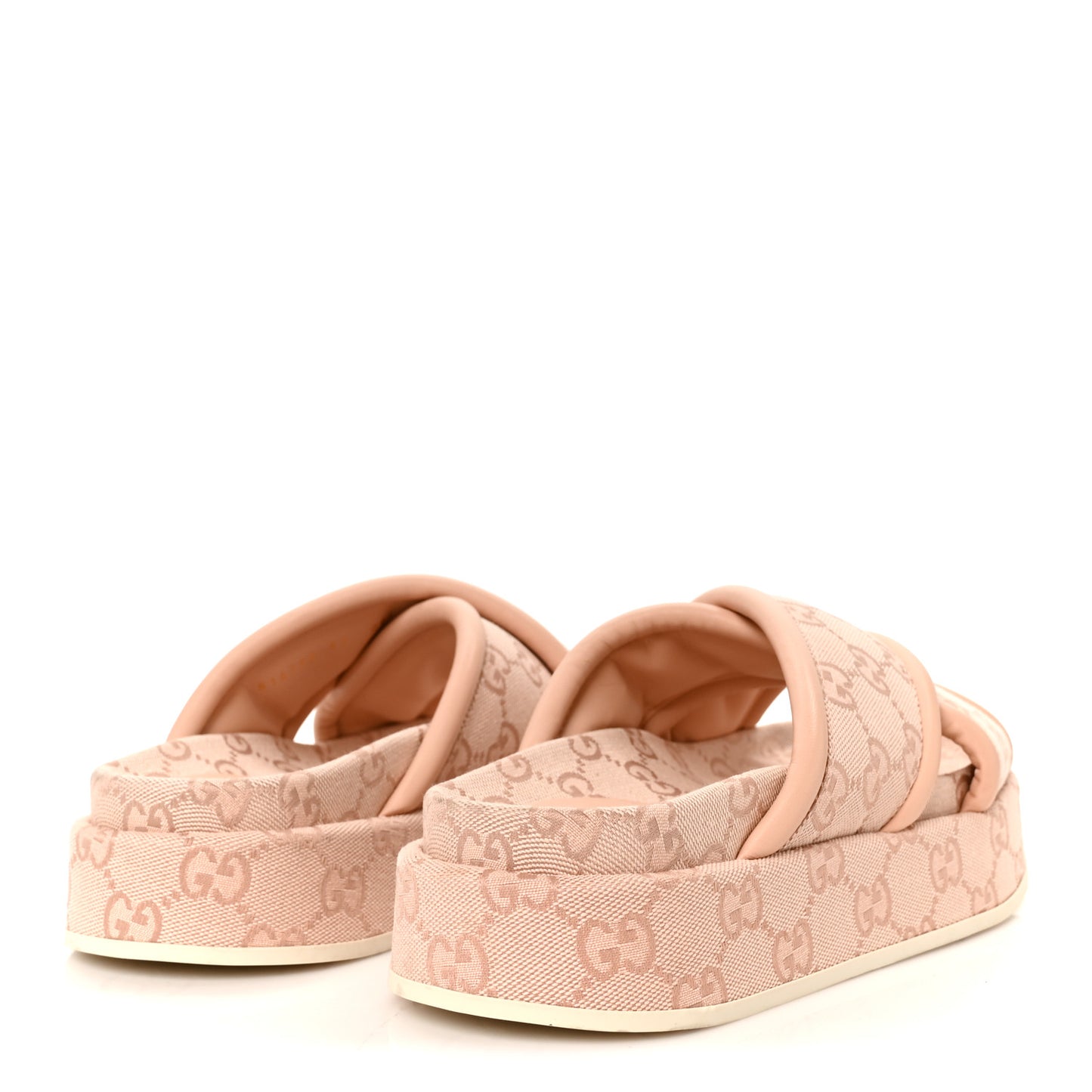 Monogram GG Calfskin Angelina Platform 55mm Slide Sandals 37 Light Pink