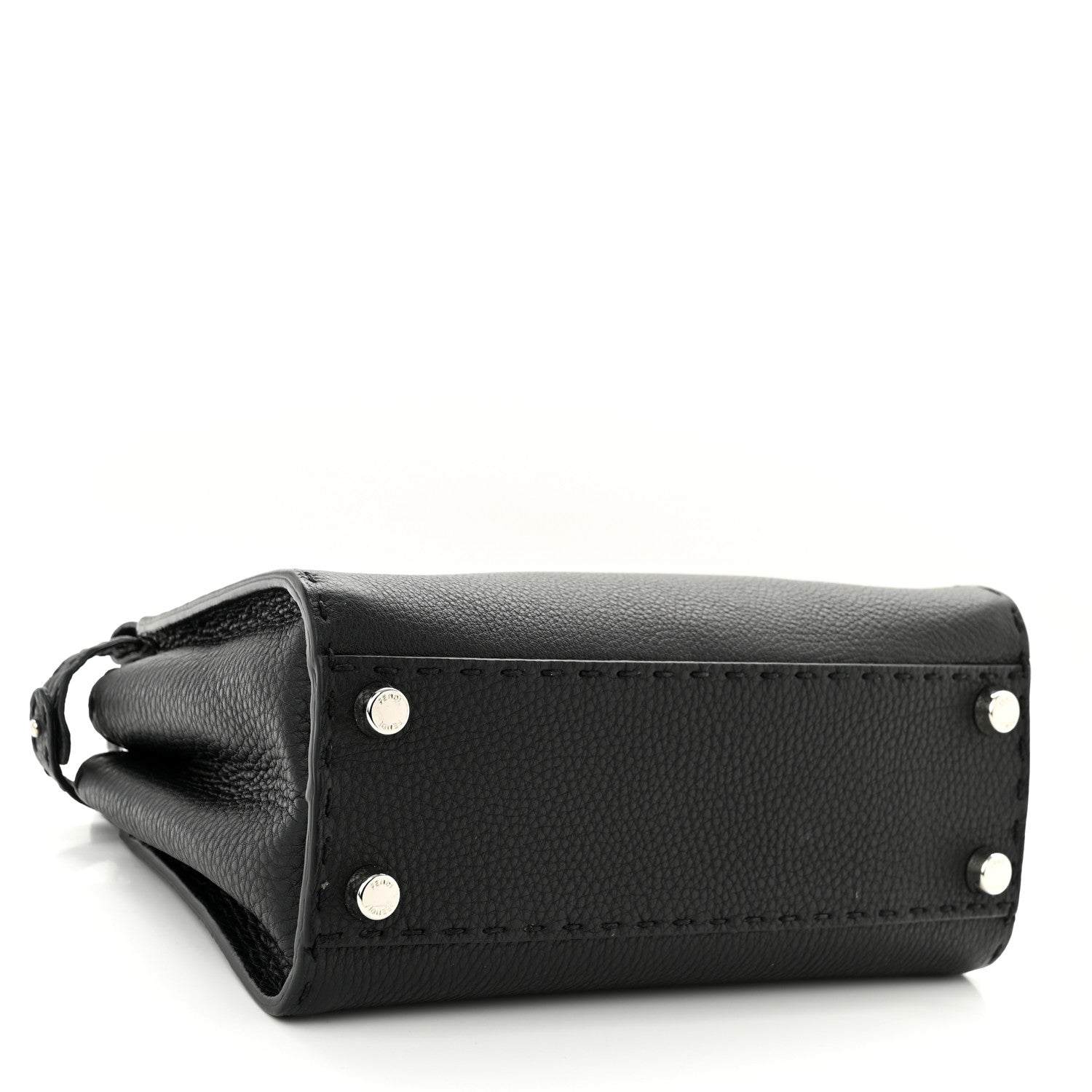Fendi Cuoio Romano Selleria Bi-Color Mini Peekaboo Iconic Satchel Black Mou 4 of 12