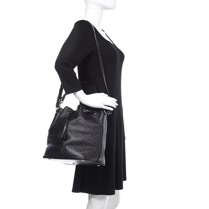 Saint Laurent Calfskin Studded Medium Emmanuelle Bucket Bag Black 2 of 15