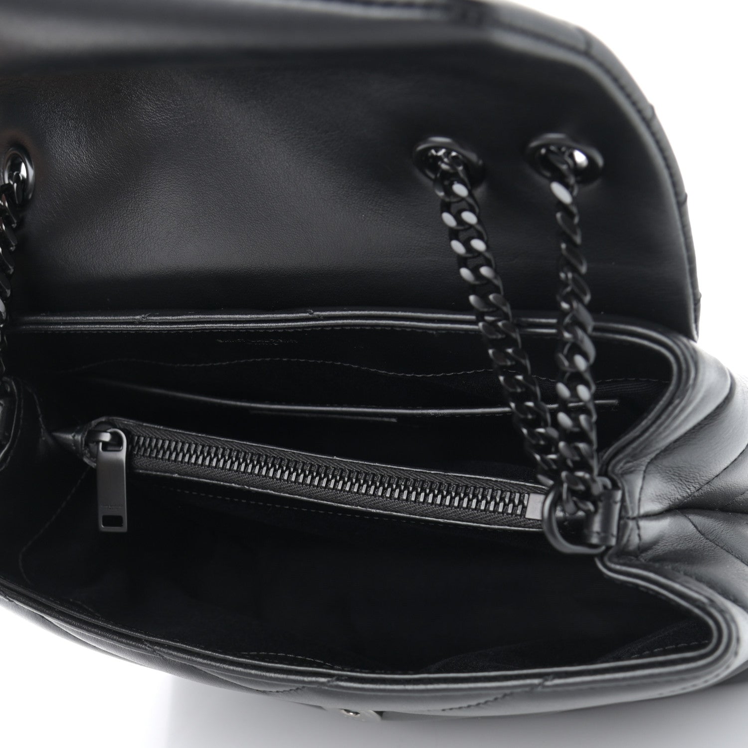 Saint Laurent Calfskin Y Quilted Monogram Small Loulou Chain Satchel Black 5 of 11