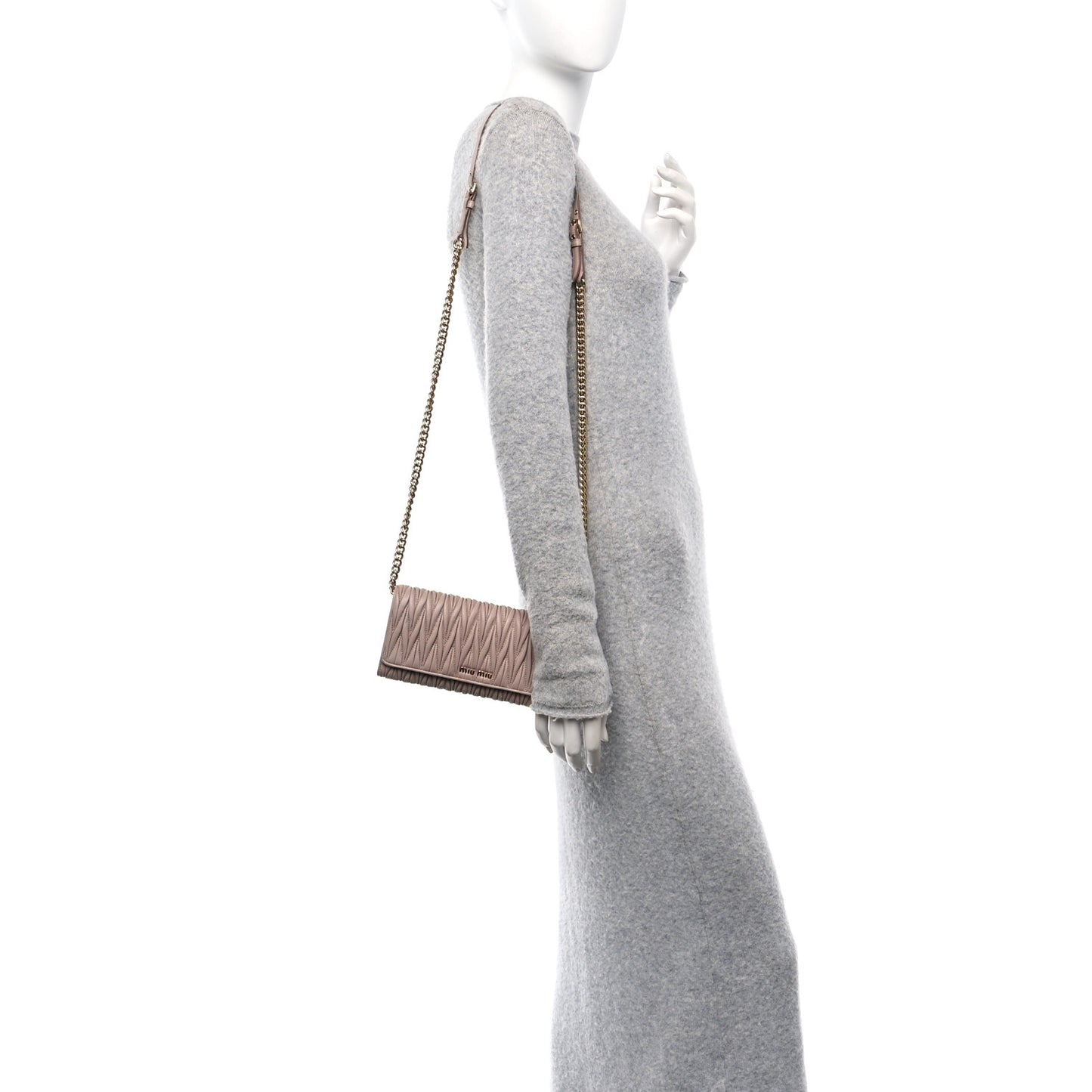 Nappa Matelasse Wallet On Chain Pomice