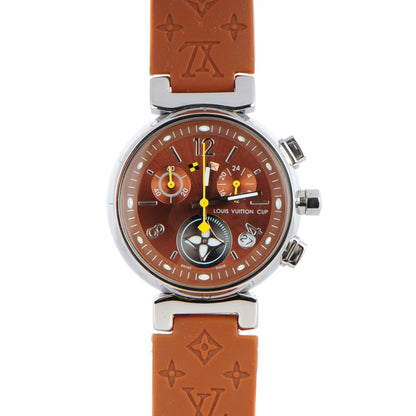 Louis Vuitton Stainless Steel Rubber 34mm Tambour Lovely Cup Quartz Watch Orange 1 of 6