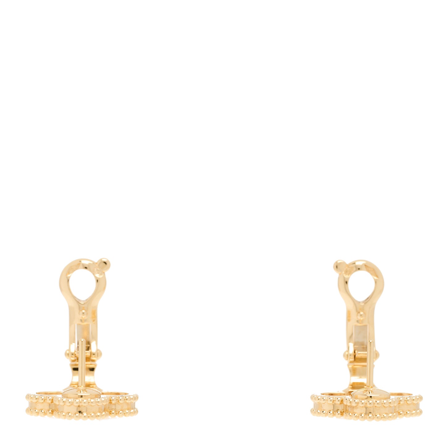 18K Yellow Gold Mother of Pearl Vintage Alhambra Earrings