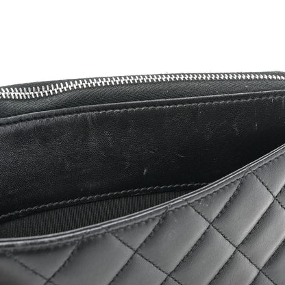 Chanel Lambskin Quilted Large Gusset Zip Around Wallet Black 17 of 18