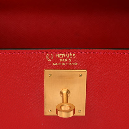 Hermes Epsom Horseshoe Kelly Sellier 28 Rouge Casaque Black 6 of 11