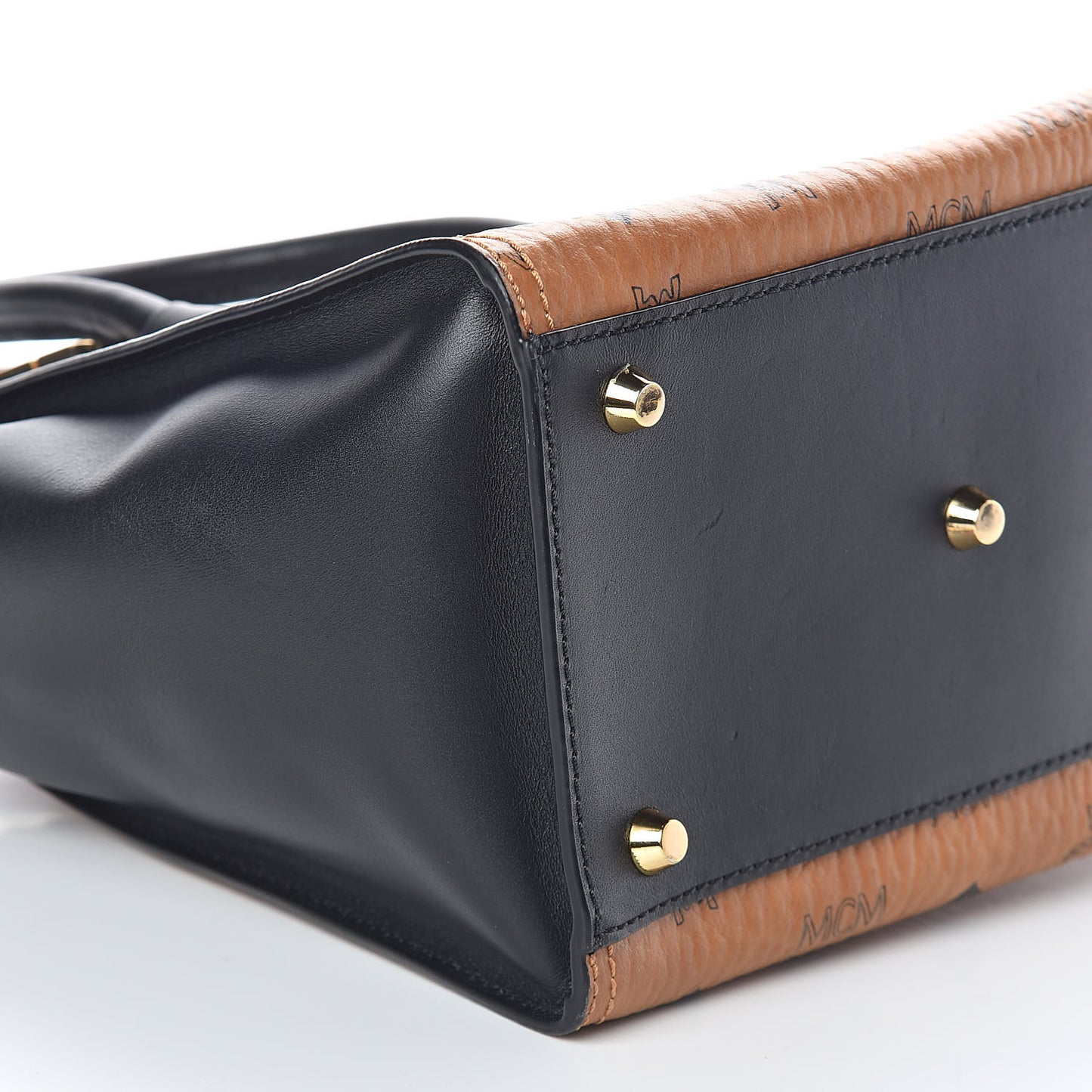 Visetos Small Kathy Double Zip Tote Cognac Black