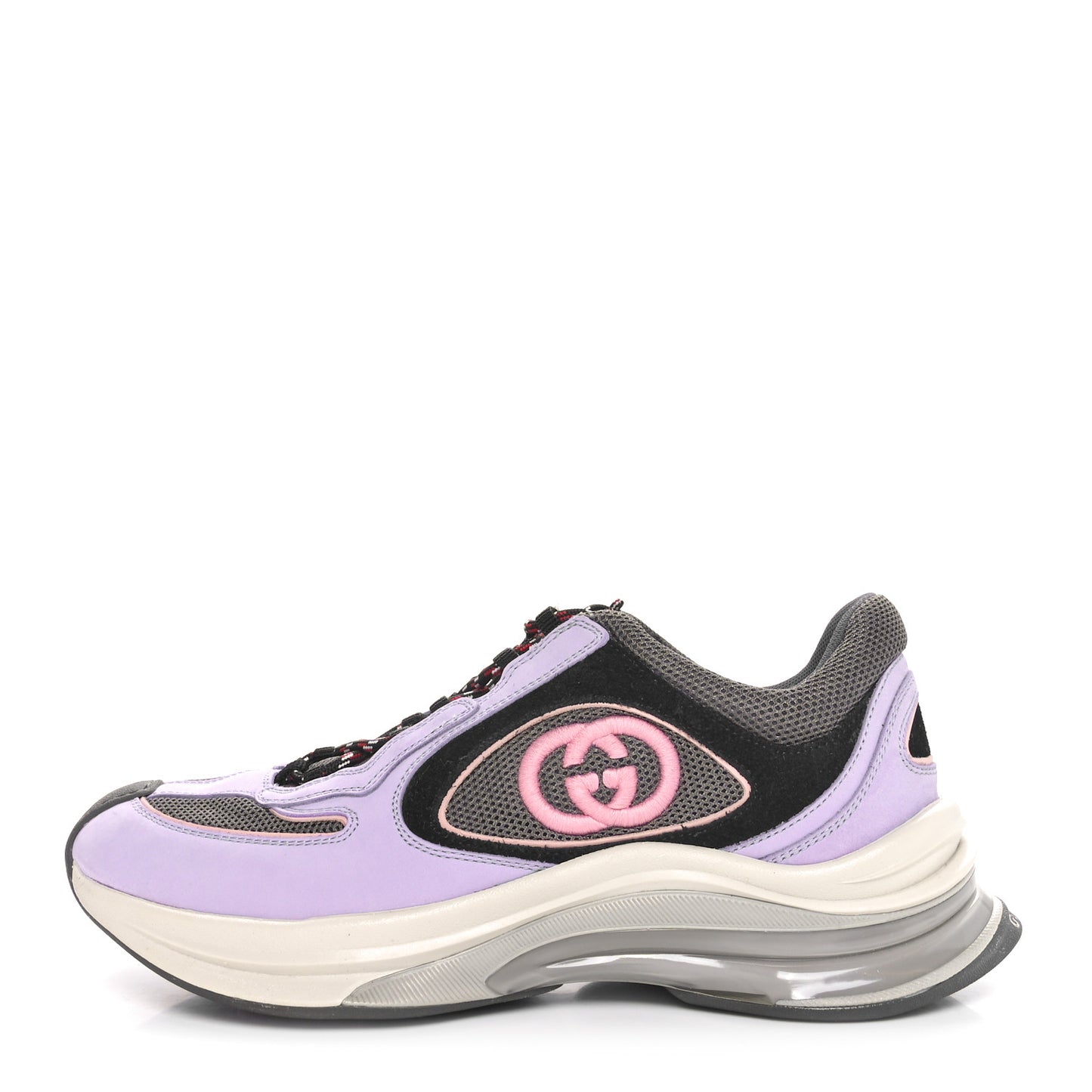 Technical Knit Fabric Suede Calfskin Womens Gucci Run Sneakers 38.5 38.5