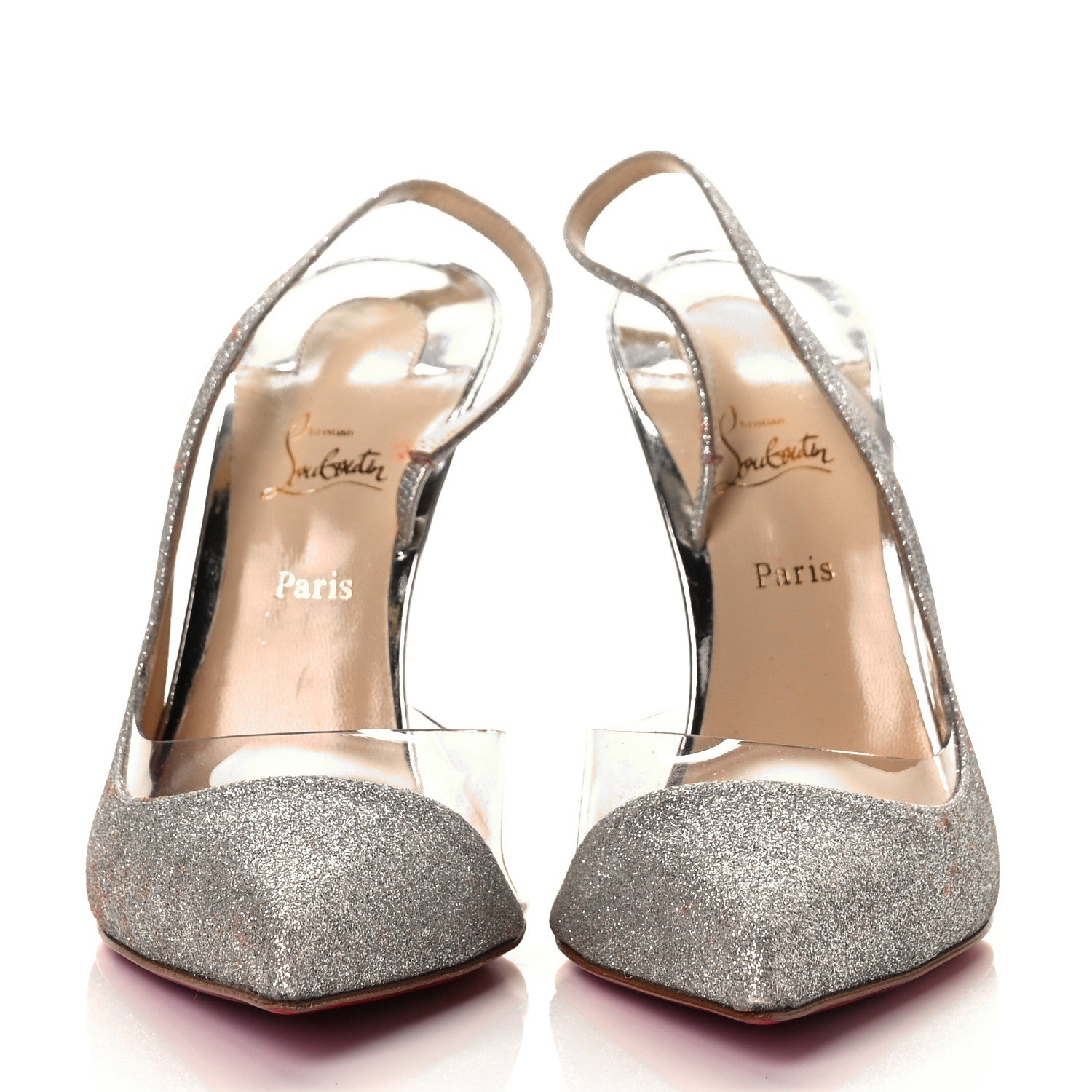 Christian Louboutin Mini Glitter PVC Specchio Optisexy 100 Pumps 38 Ivory Light Gold 4 of 20