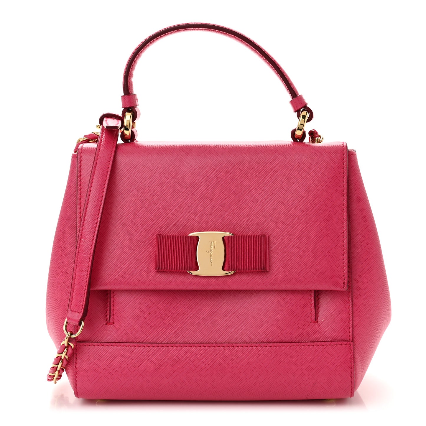 Saffiano Carrie Shoulder Bag Pink