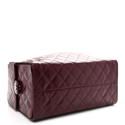 Chanel Shiny Crumpled Calfskin Quilted Medium Chanel 25 Handbag Dark Burgundy 5 of 11