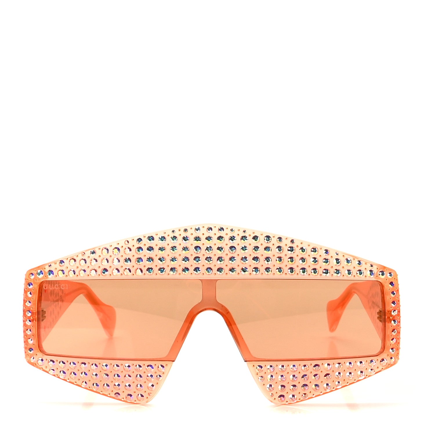 Gucci Crystal Rectangular Frame Sunglasses GG0357S Orange 2 of 6
