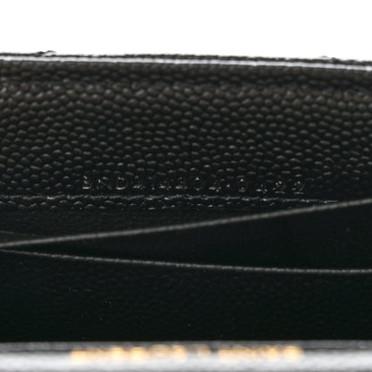 Saint Laurent Grain De Poudre Matelasse Chevron Small Monogram Envelope Wallet Black 7 of 10