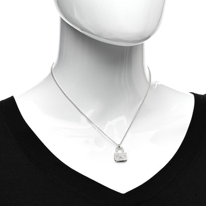 Hermes 18K White Gold Diamond Constance Amulettes Pendant Necklace 2 of 6
