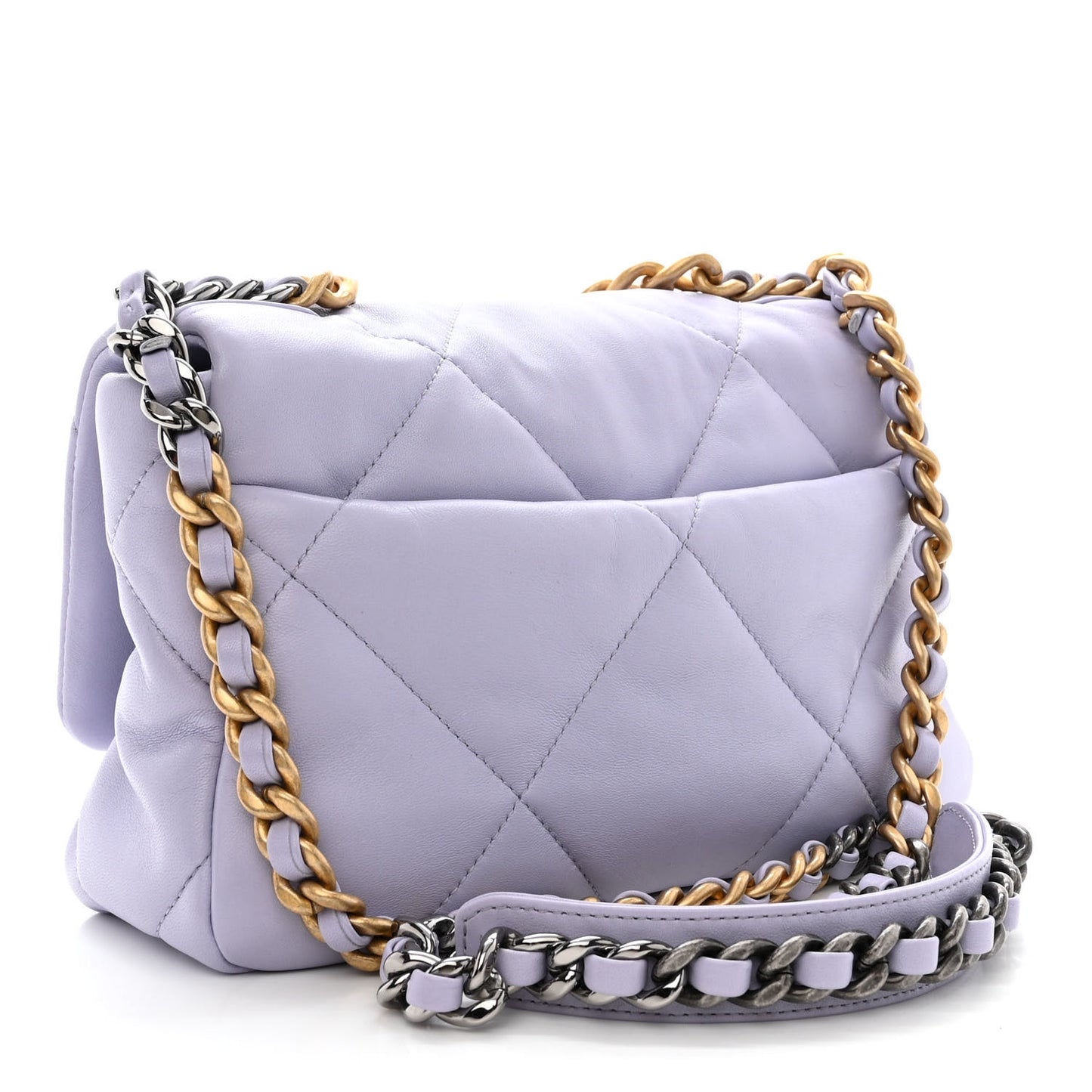 Lambskin Quilted Medium Chanel 19 Flap Light Purple